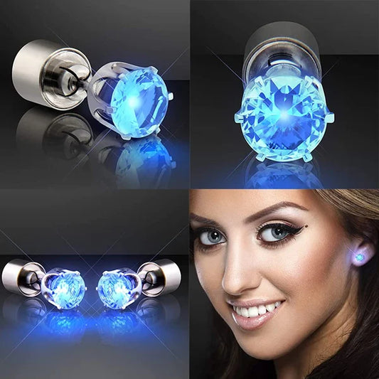 Stylish LED Luminous Diamond Crown Earrings--Set of 2