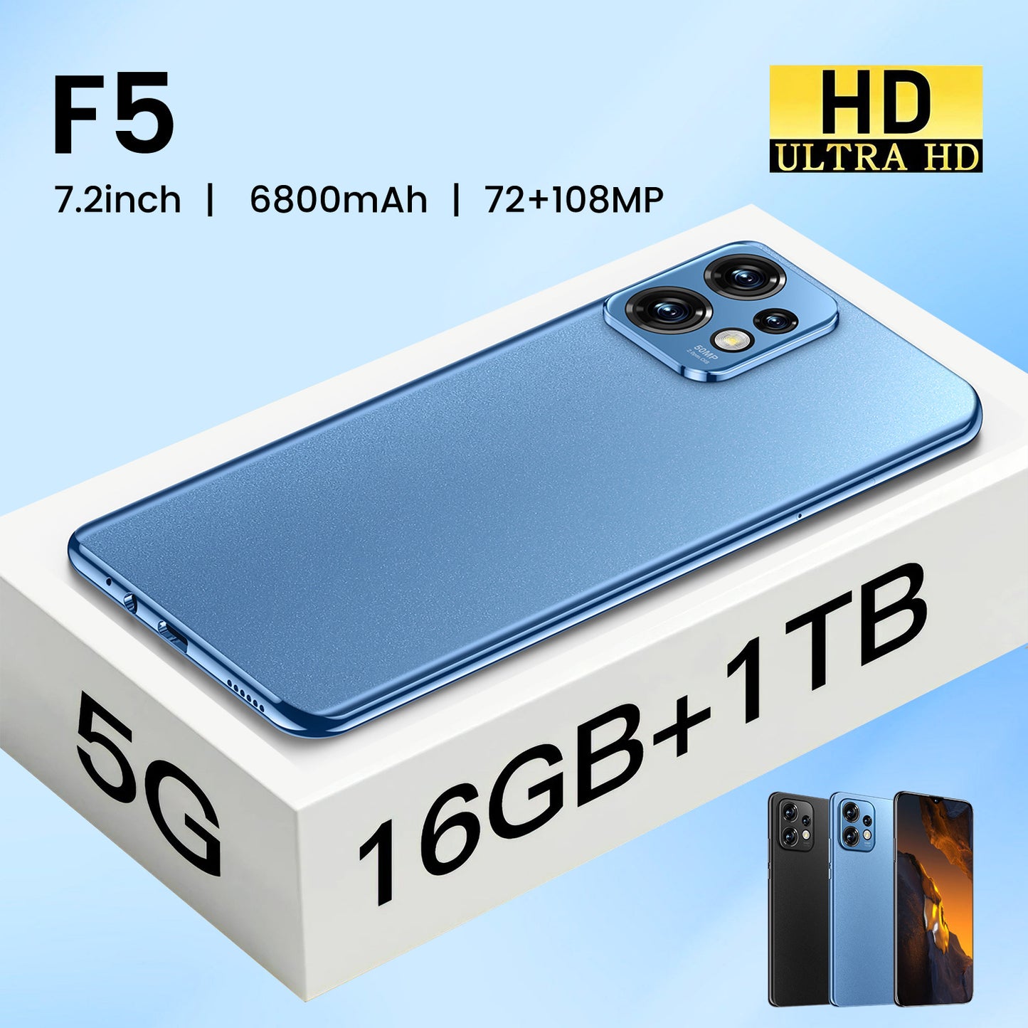 F5  7.2-inch large screen  16+1TB  Android smart 4G phone