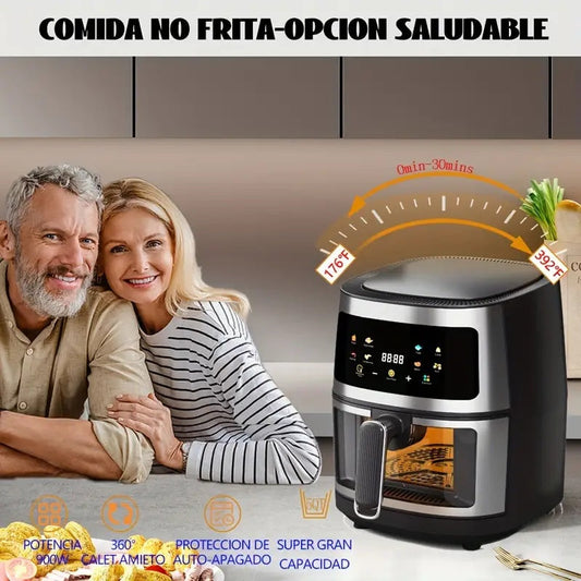 Large Colorful Touch Screen Air Fryer - 6L Capacity, Adjustable Time And Temperature, Multi-Functional And Convenient For Home Use