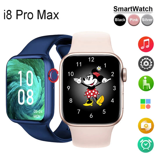 New i8 Pro Max Smartwatch Bluetooth Call Men Sports Fintess SmartBand Women Custom Watch Face Series 8 Smart Watch PK i7 Pro Max