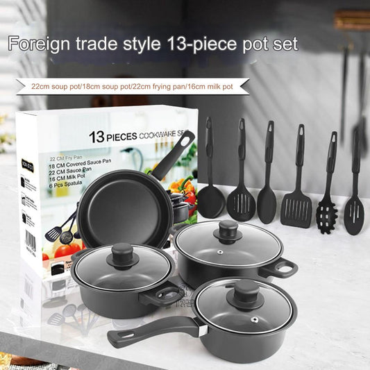 Hot-selling 13-piece pot set with non-stick soup pot milk pot frying pan