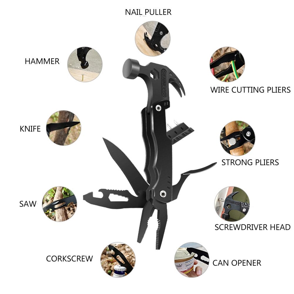 💥Hot Sale 70% OFF💥Multifunctional Survival Hammer 14 in 1 Stainless Steel Alloy Material